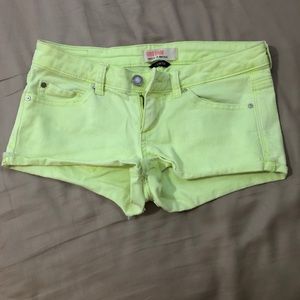 Neon green Jean shorts